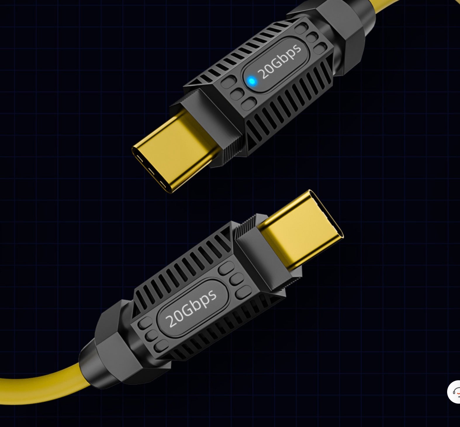 USB C Male to USB C Male Coiled Data Charging Cable 140W 20Gbps