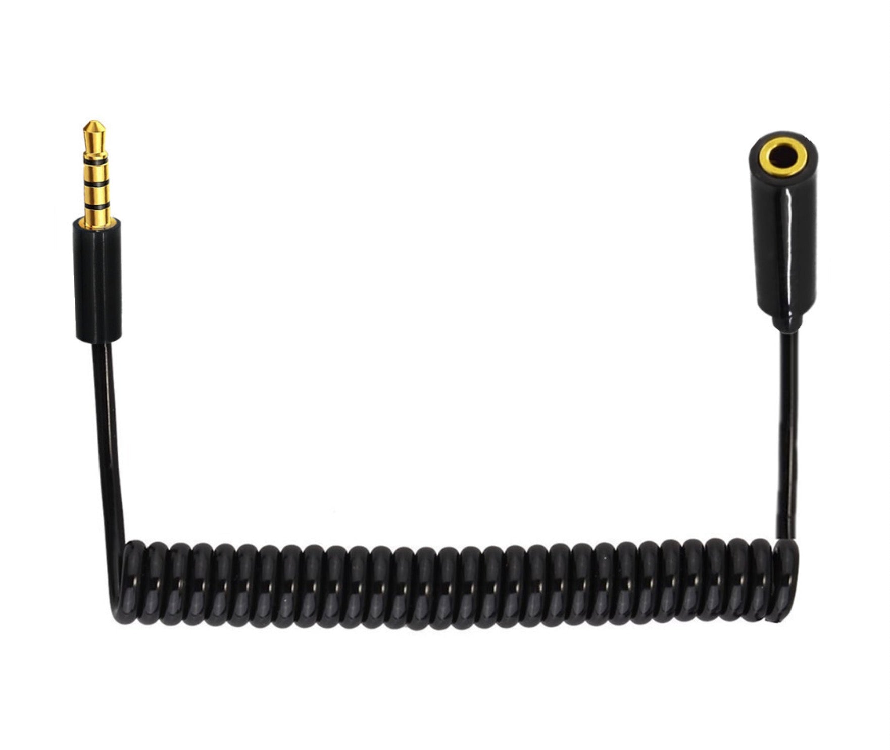 3.5mm Extension Cable, 3.5mm Male to Female Jack 4 Pole Extension Aux Audio Coiled Cable