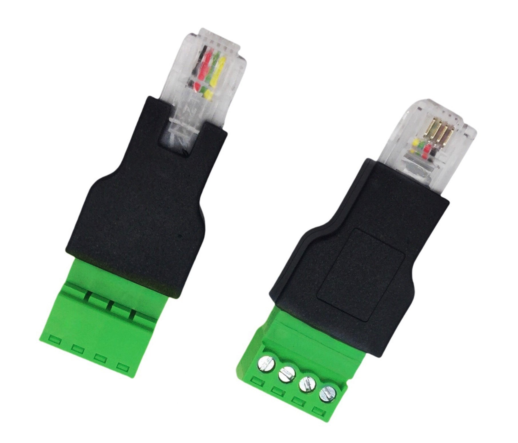 RJ11 6P4C Male to 4 Pin Screw Terminal Block Connector, Standard Wiring Modem Adapter