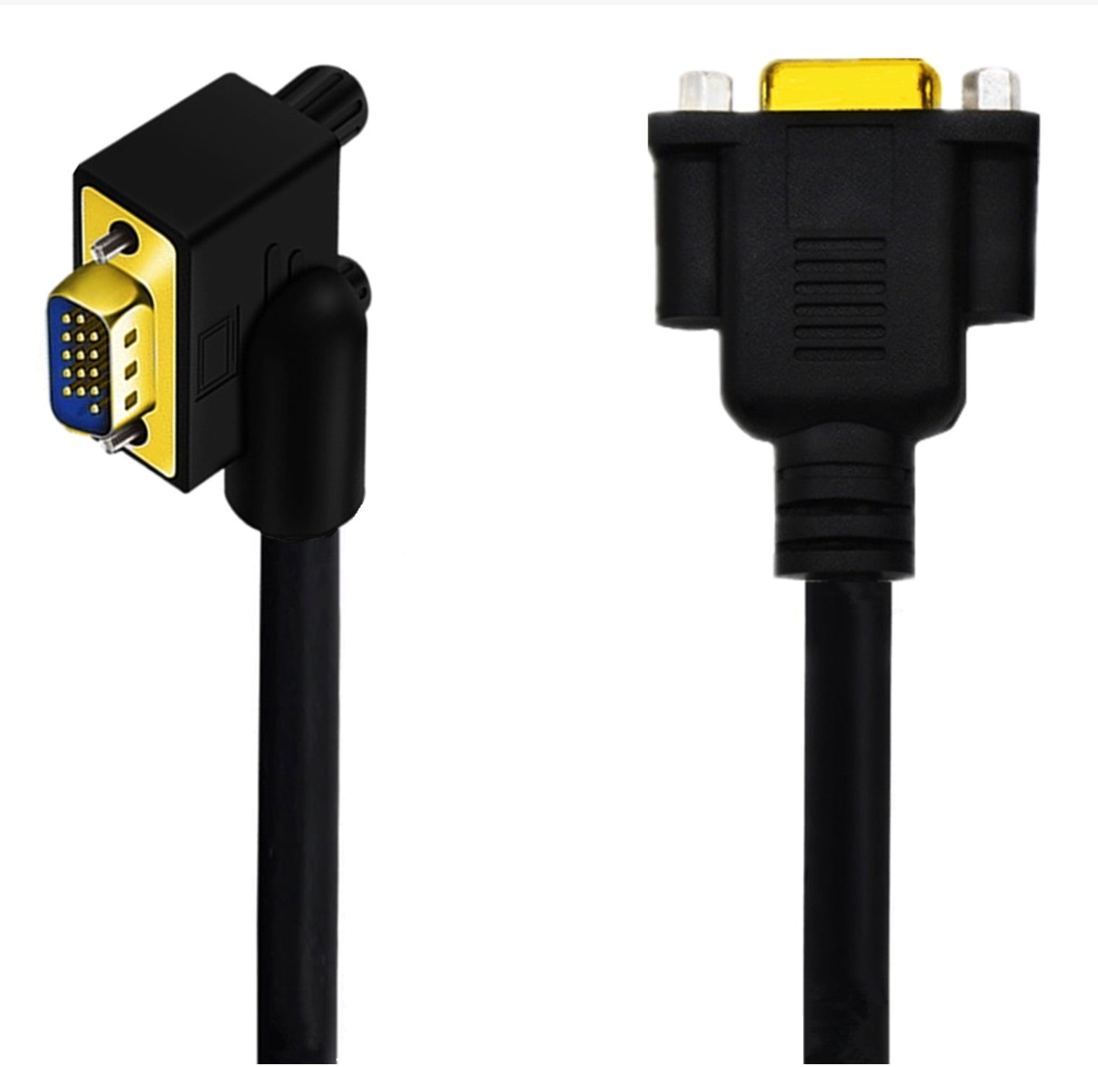 VGA 15Pin Male to VGA Female Monitor Extension Cable 1080P - Right Angle