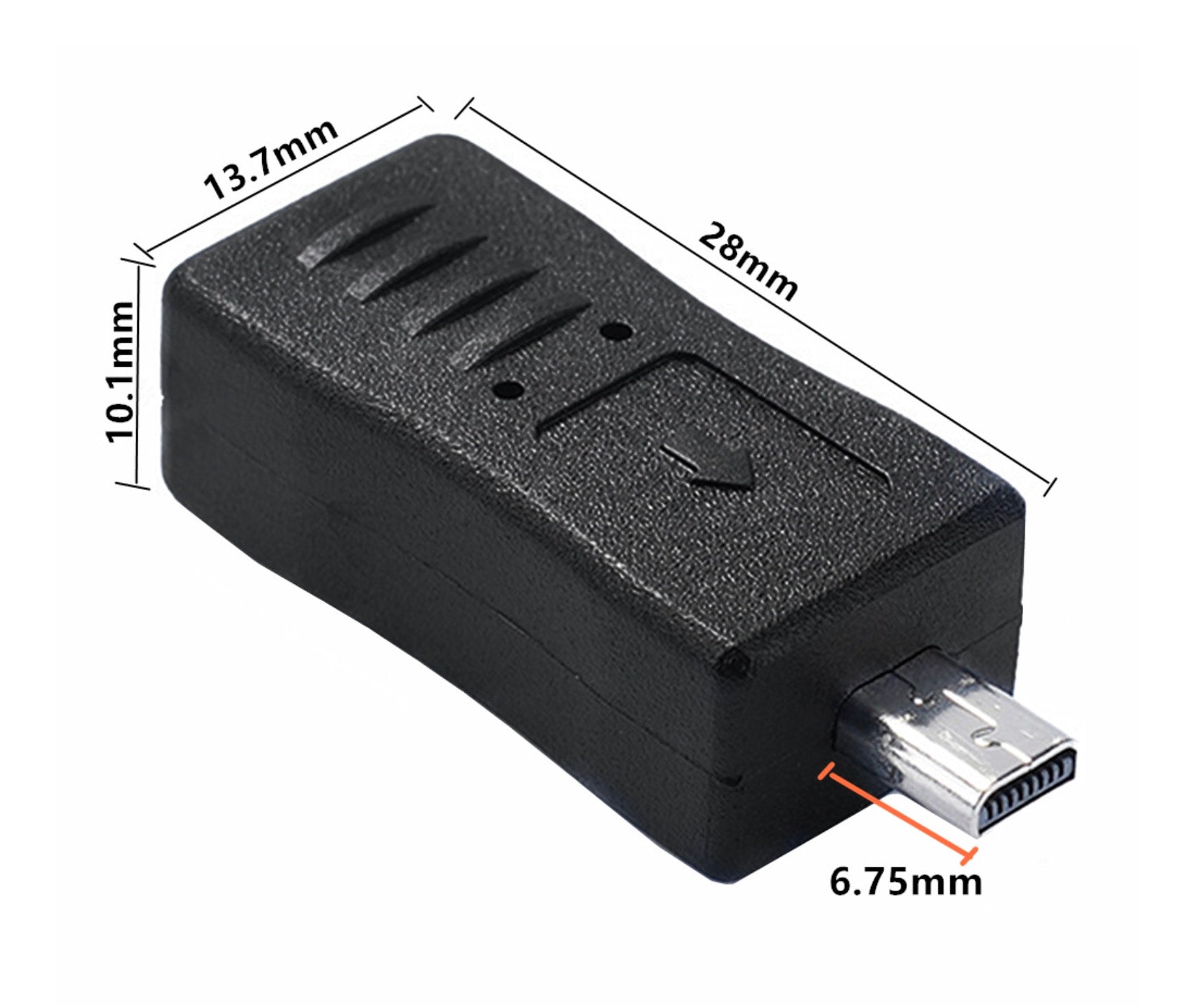 Mini USB 5Pin Female to 8Pin Mini B Male Data Sync Power Supply Camera Extension Adapter