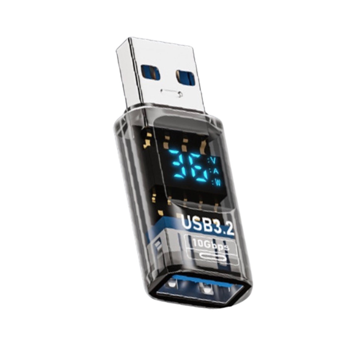 USB Extension Adapter, USB 3.2 A Male to A Female with Digital Display OTG USB Extender