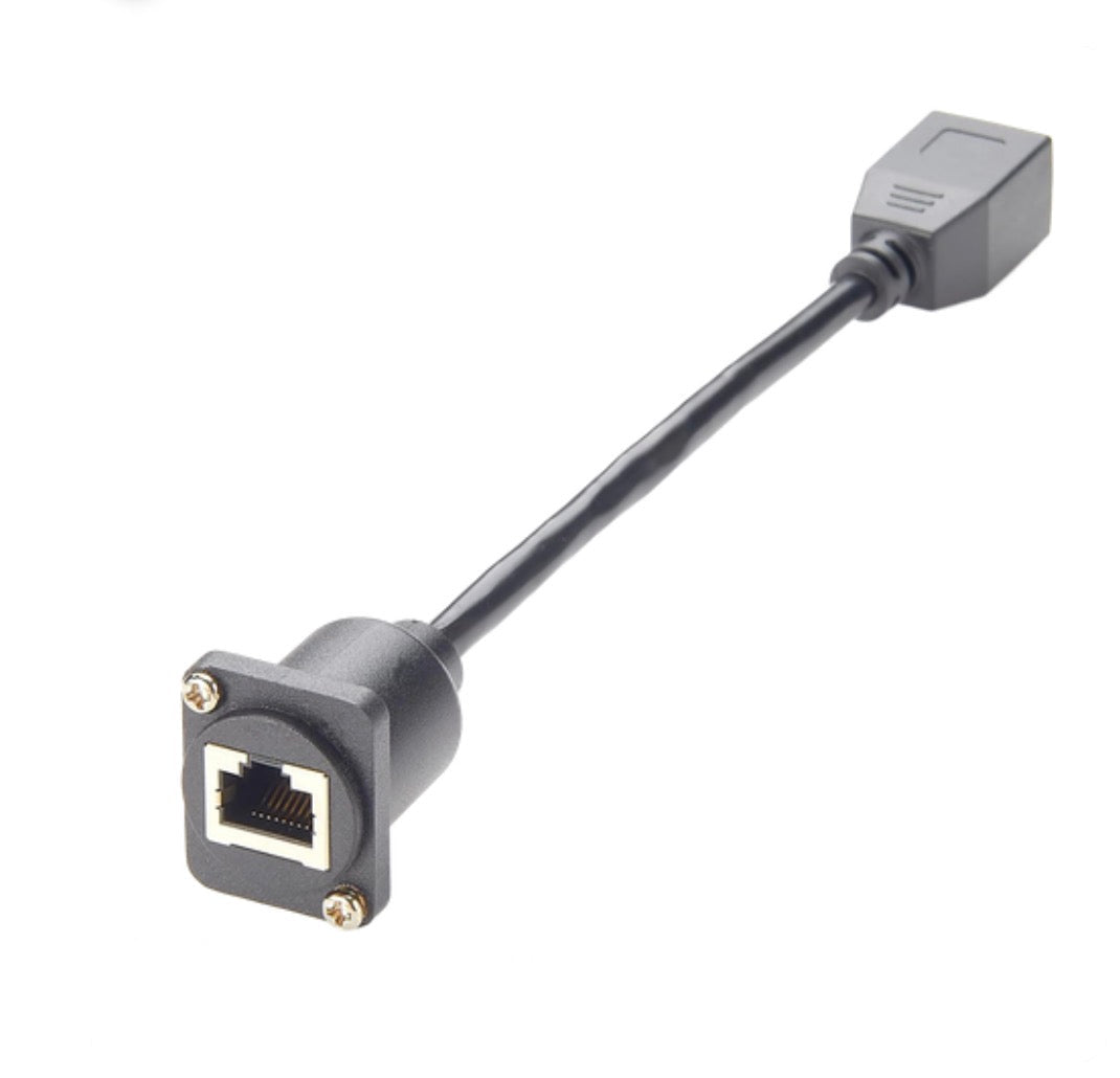 RJ45 8P8C Panel Mount Extension Cable, RJ45 Female to Female Cat6 Network Ethernet Interface Connector