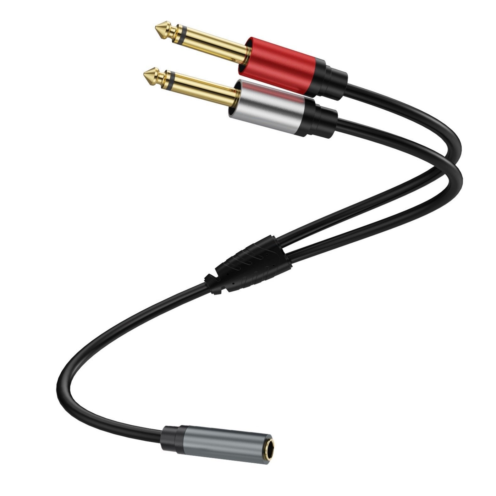 3.5mm TRS to Dual 6.35mm TS Stereo Y Splitter Cable, 1/8 Mini Jack Female to Dual 1/4 inch Male Mono Converter