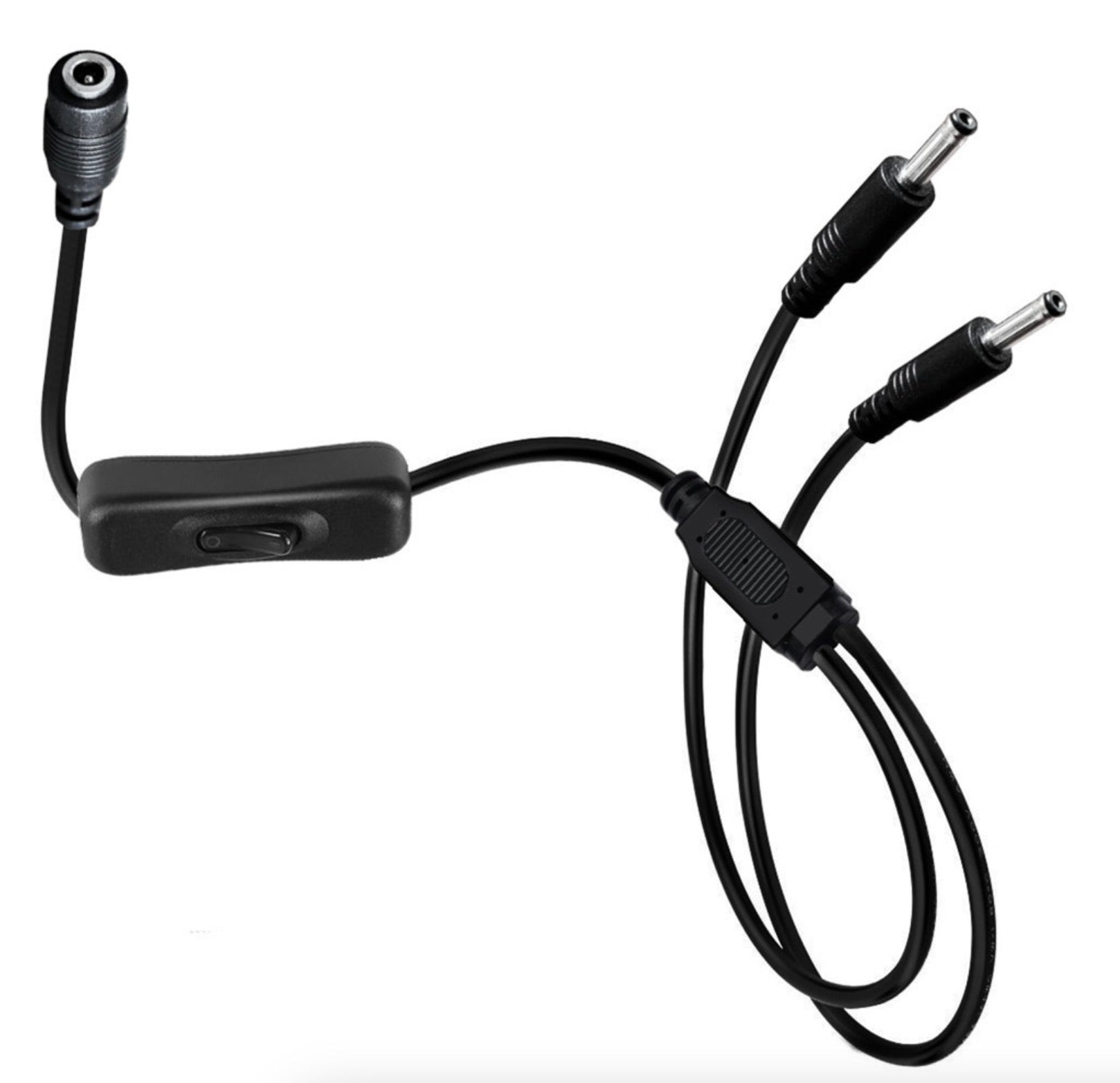 3.5x1.35mm 1 Female to Dual Male DC Charging Cable with Switch For Table Lamp CCTV Camera LED Light