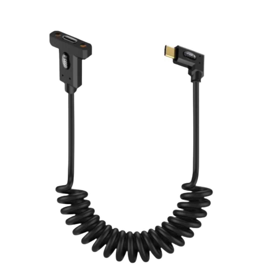 USB 5.0 Panel Mount Extension Cable – USB C Male to Female | 240W PD, Thunderbolt, 16K@60Hz 1m