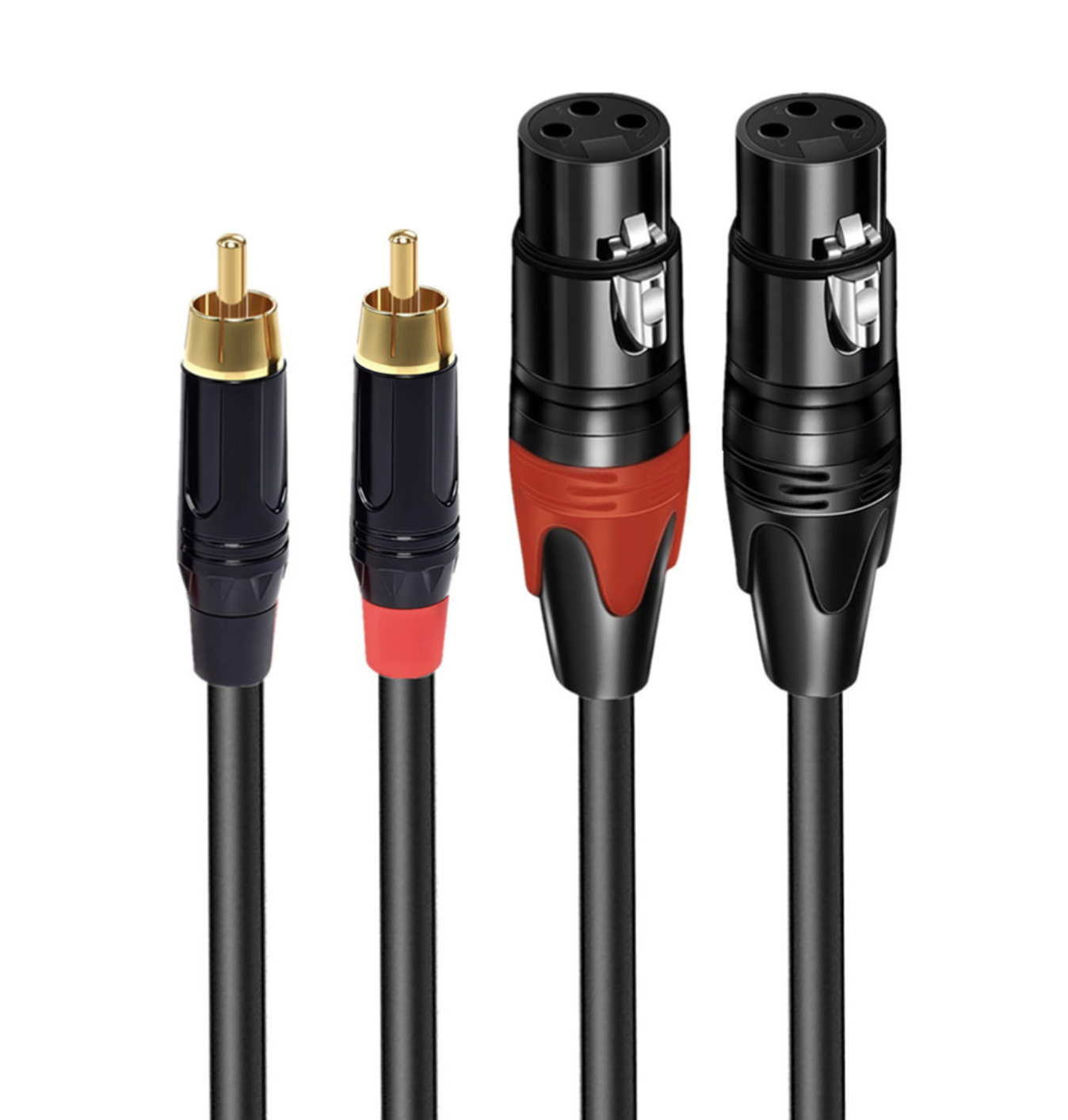 Dual RCA to XLR Audio Cable – Balanced to Unbalanced Stereo Adapter | 2 RCA Male to 2 XLR Female