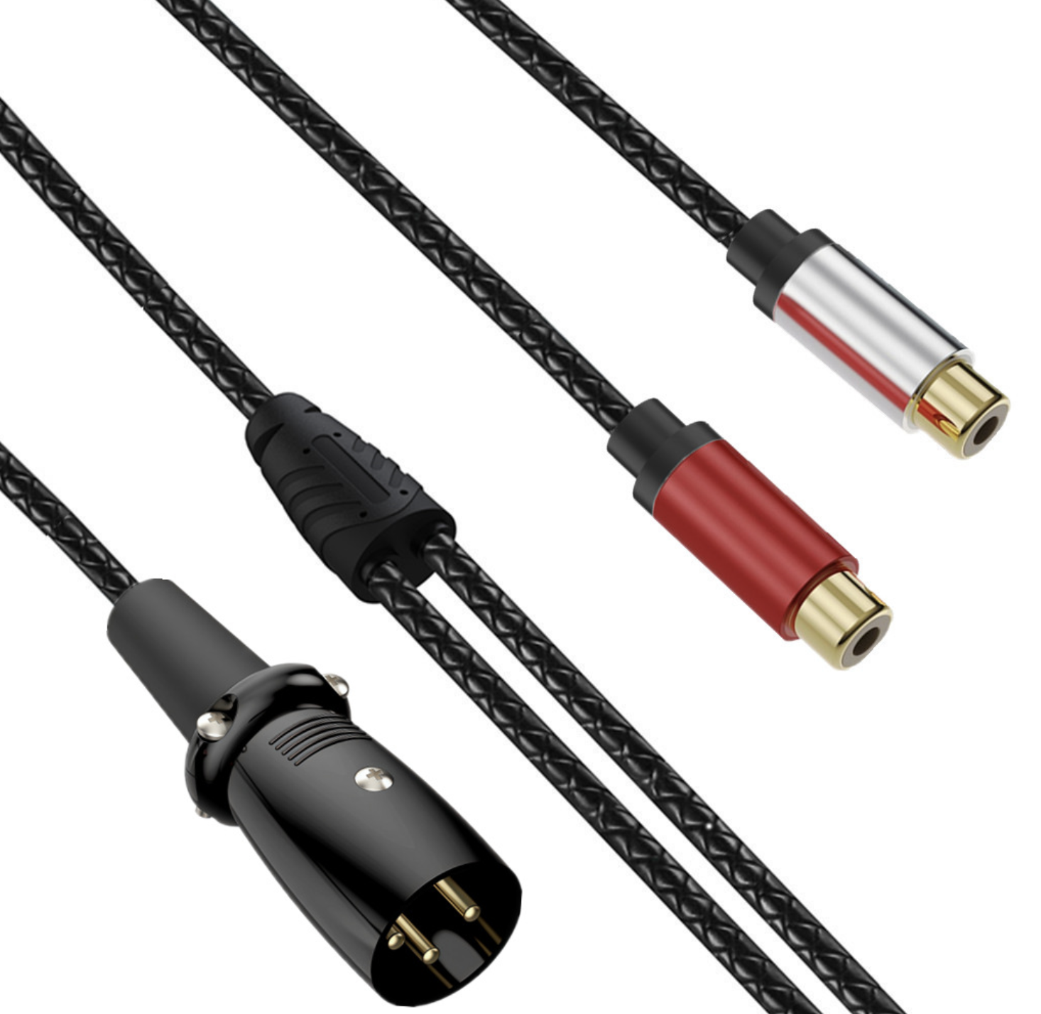 XLR 3-Pin Male to Dual RCA Female Y Splitter Cable – Gold Plated Stereo Audio Adapter for Mixer & Amplifier