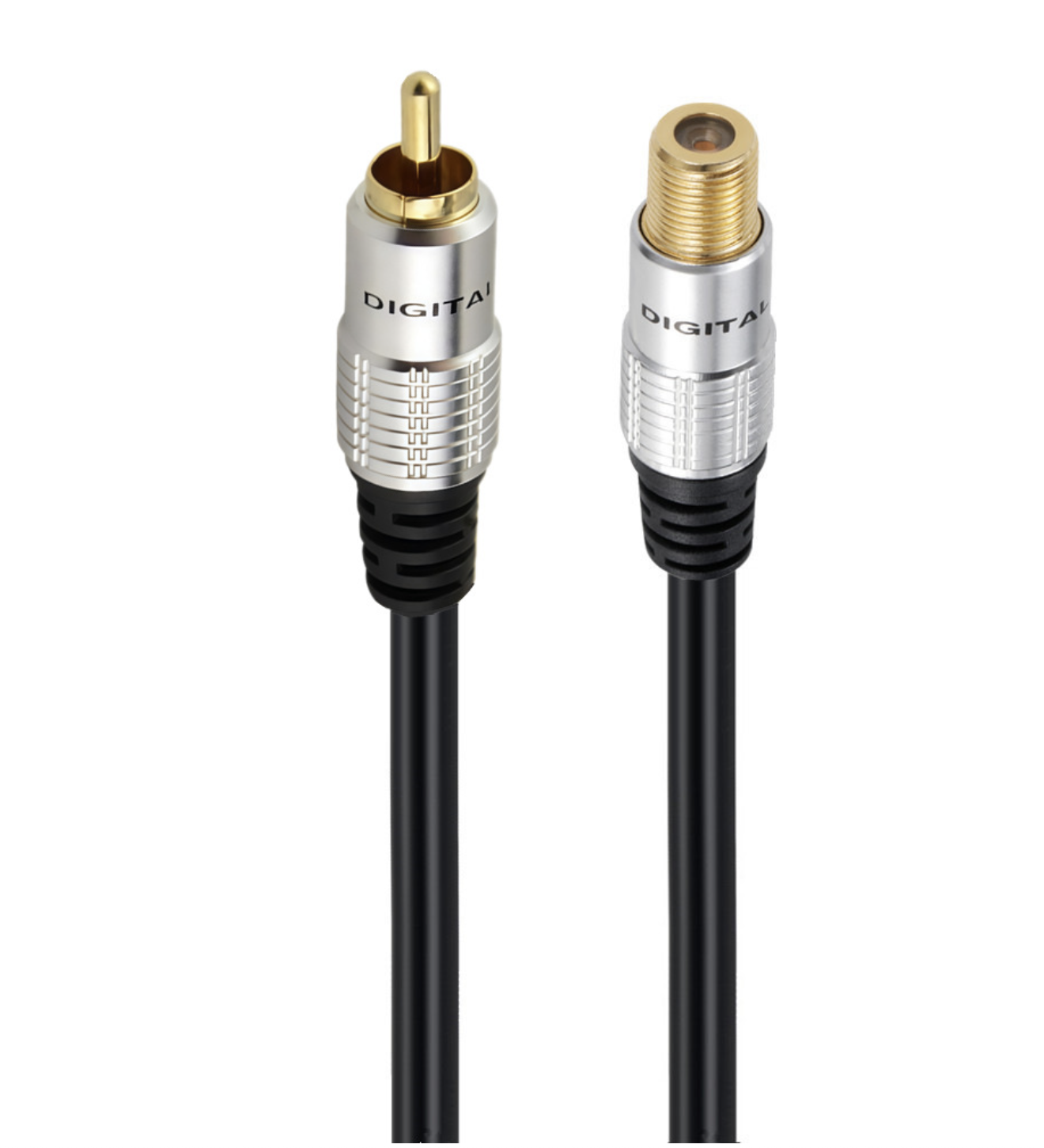 Coaxial to RCA Adapter Cable | RCA Male to F Type Coax Female Audio Cable for Subwoofer, Receiver, TV, Game Console