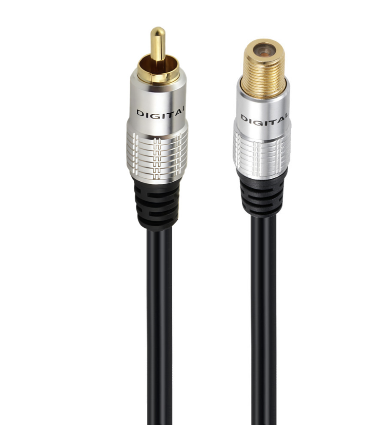 Coaxial to RCA Adapter Cable | RCA Male to F Type Coax Female Audio Cable for Subwoofer, Receiver, TV, Game Console