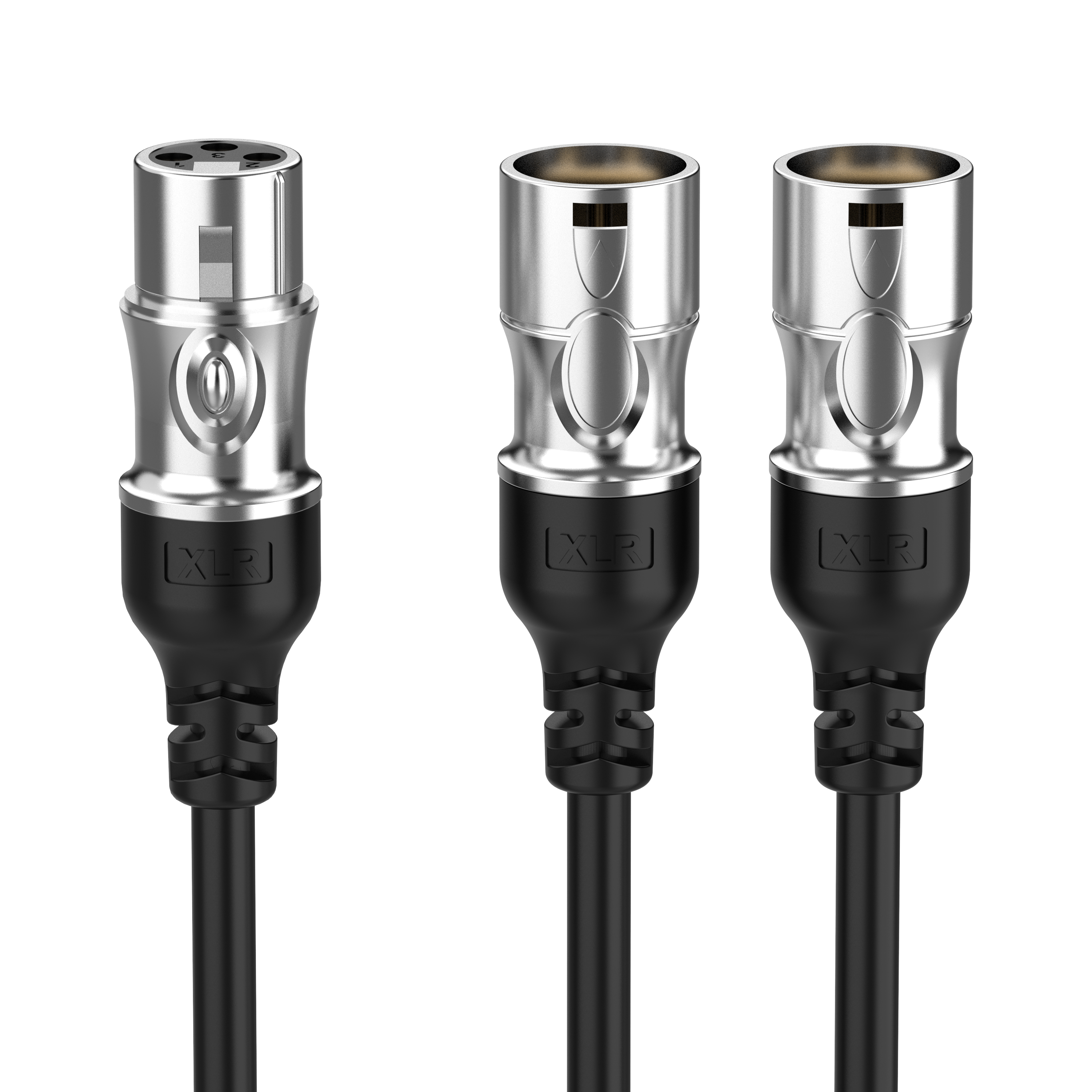 3 Pin XLR 1 Female to 2 Male Microphone Audio Cable, XLR Female to Dual XLR Male for Professional Audio Recording, XLR Splitter Box