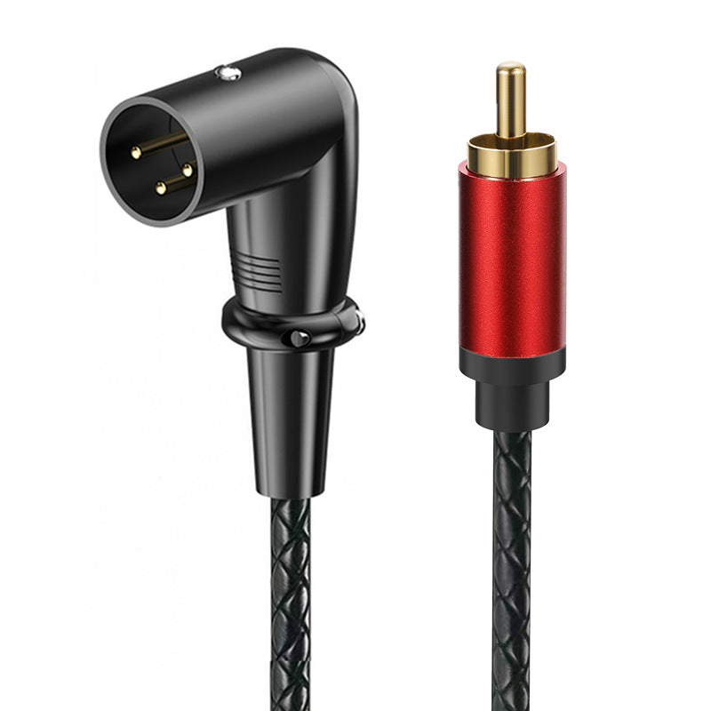 XLR Angled Male to RCA Male Adapter Cable – 3 Pin Stereo Audio Connector (0.3m, 2m, 3m, 5m)