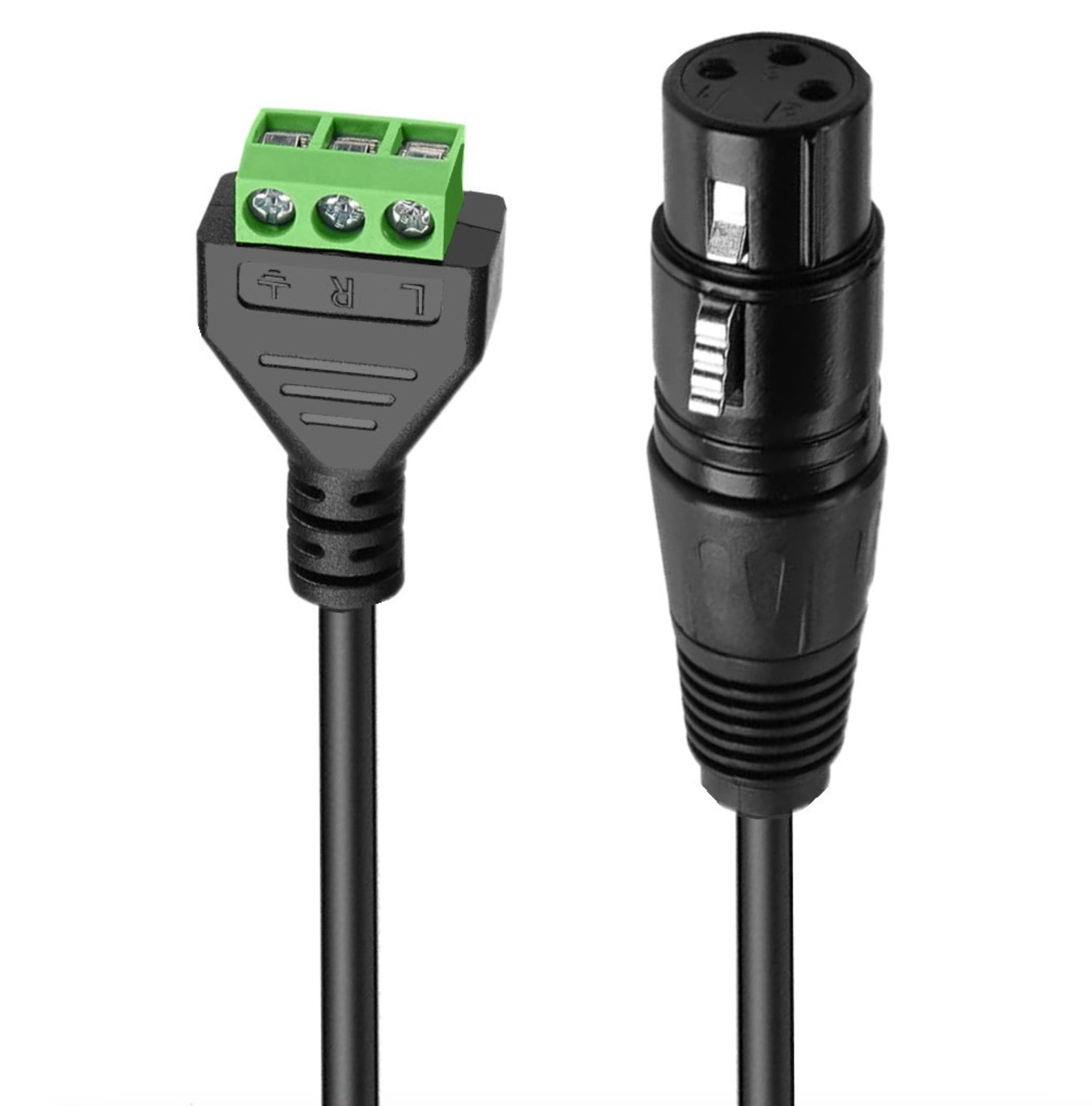 XLR female to 3 pin terminal block audio converter cable for speaker and microphone connections