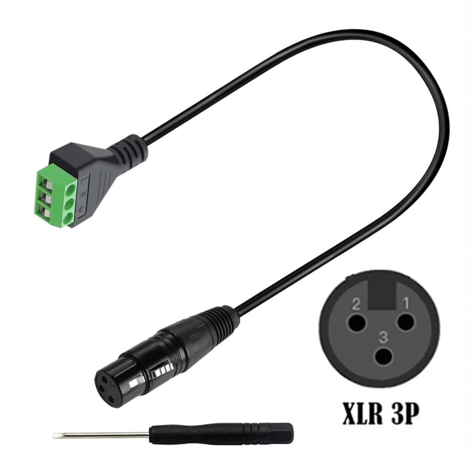 Electrical connector with screwdriver on a white background