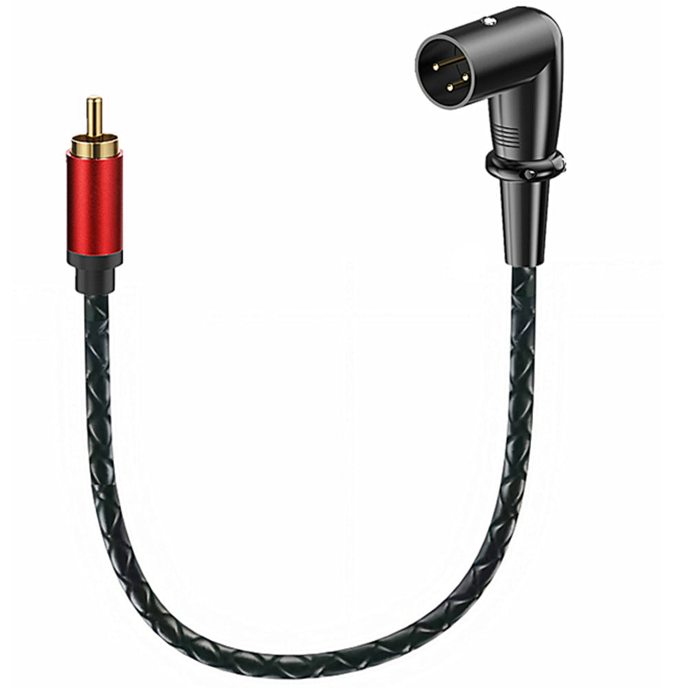 XLR Angled Male to RCA Male Adapter Cable – 3 Pin Stereo Audio Connector (0.3m, 2m, 3m, 5m)
