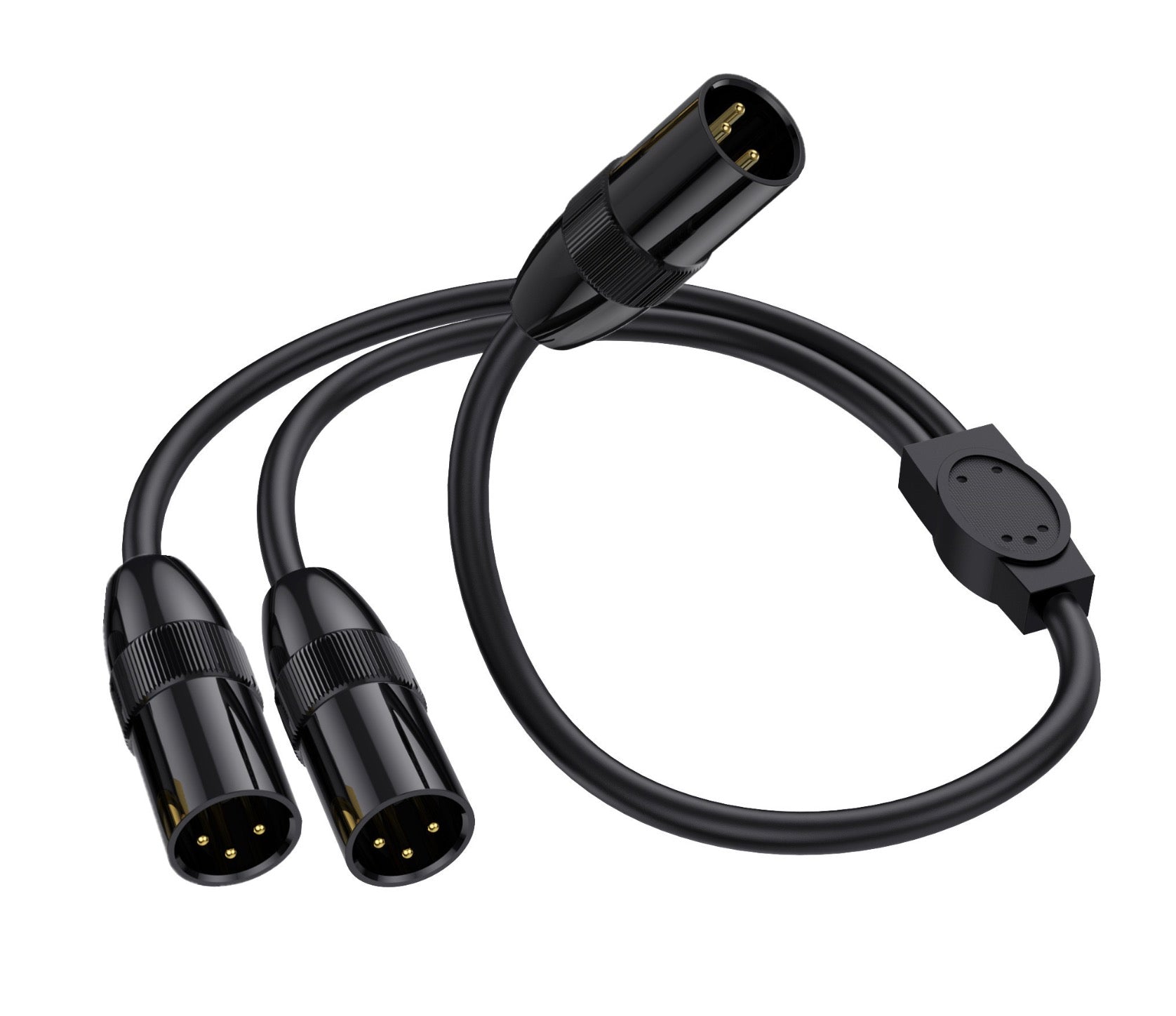 XLR 3 pin male to dual XLR male Y splitter cable