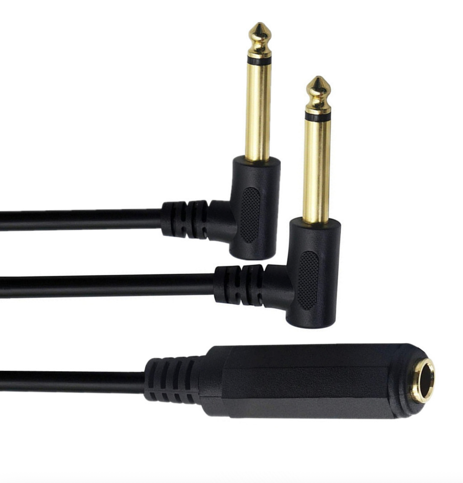 6.35mm TRS Female to Dual 6.35mm TS Male Splitter Cable – 1/4 Inch Stereo to 2 Mono Audio Y Cable for Mixer/Amplifier