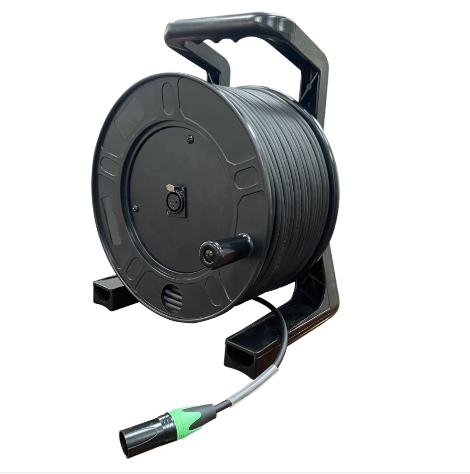 Digital Audio XLR Microphone Cable Reel — 3-Pin XLR Male to 3-Pin XLR Female Panel