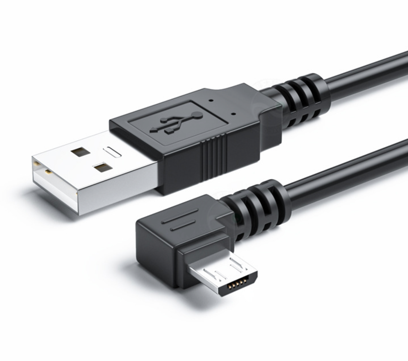 Micro USB 5-Pin to USB 2.0 Type-A Data & Charging Cable – Left Angle Connector