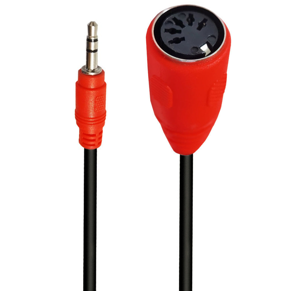 90 degree angled 3.5mm TRS to 5-pin DIN MIDI adapter cable