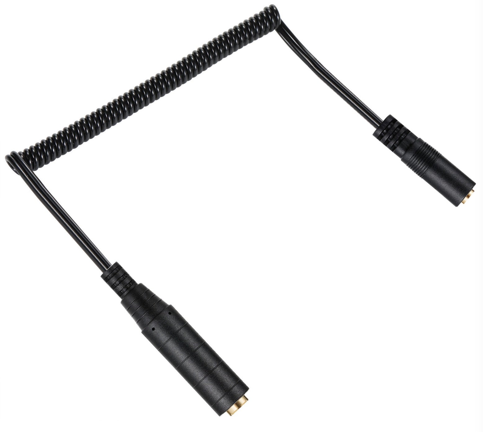 Coiled audio jack adapter extension cable flexible design