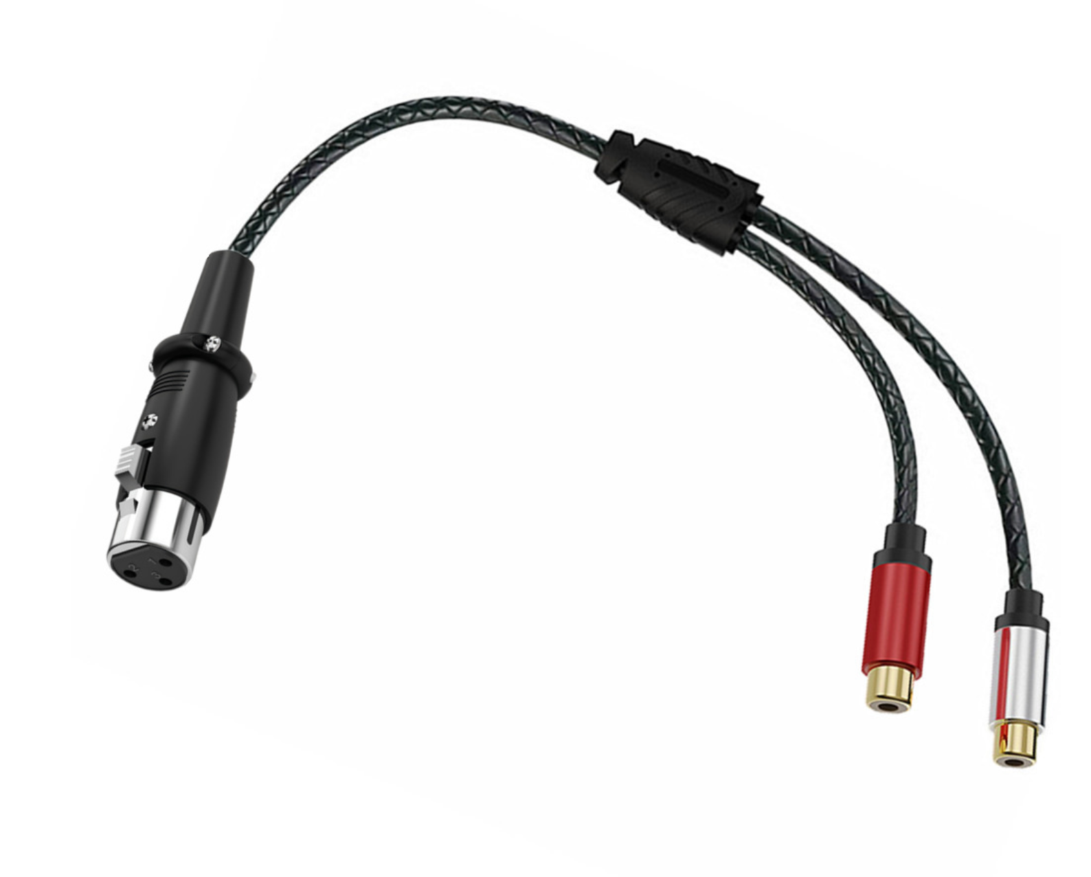 Dual RCA Female to XLR Female Y Splitter Cable – 3 Pin XLR to 2 RCA Stereo Audio Adapter for Microphone & Mixer