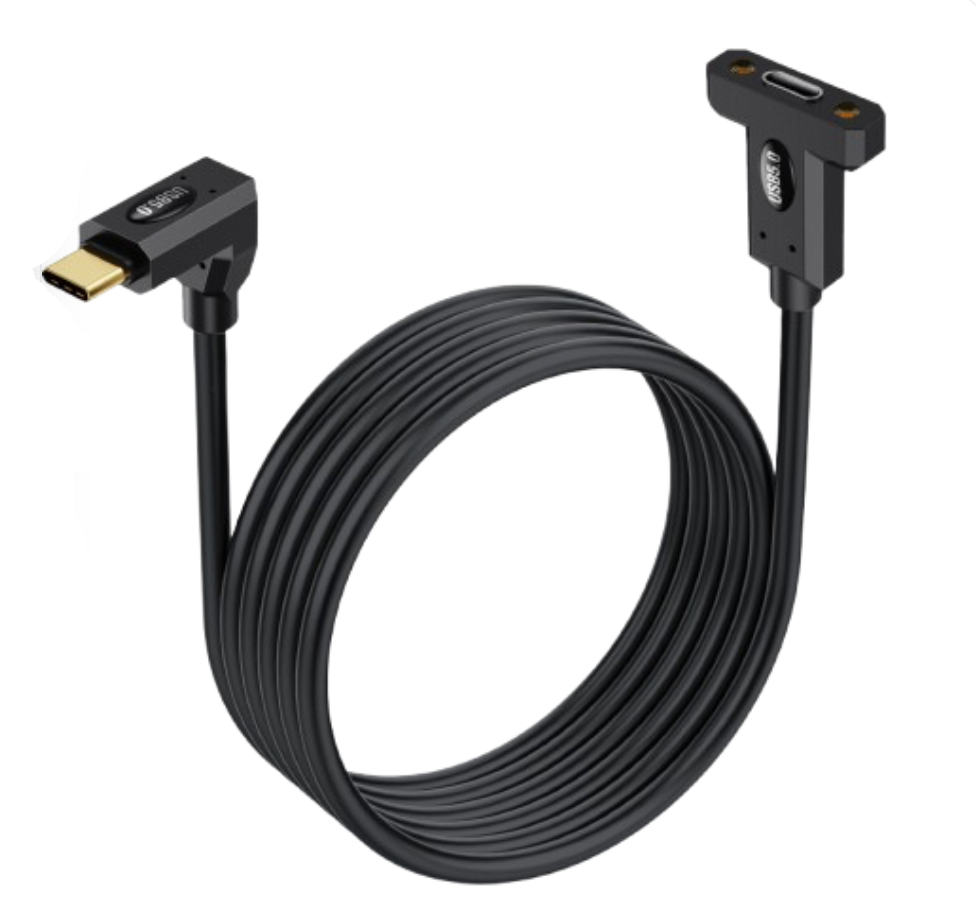 USB 5.0 Type-C Male to Female Panel Mount Cable – 80Gbps, 240W Charging, 16K/Dual 8K Display Support