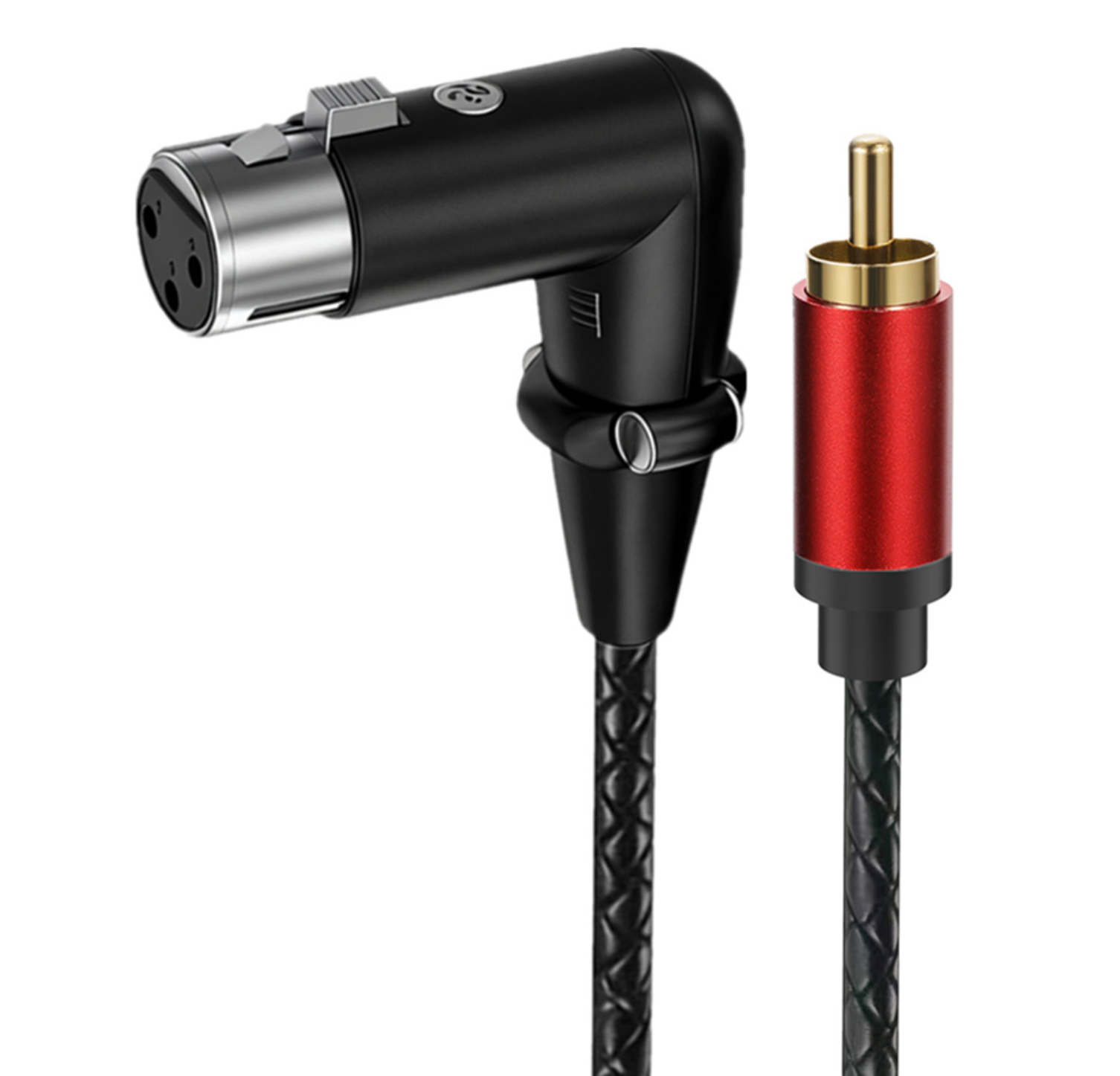 RCA Male to 3 Pin XLR Angled Female Audio Cable – Stereo Adapter Connector for Microphone, Mixer & Pro Audio