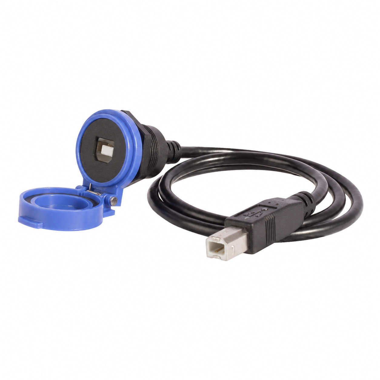 Industrial blue USB Type-B printer extension cable