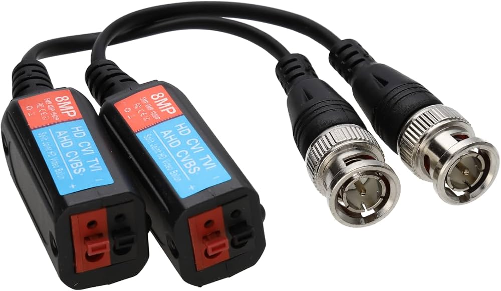 BNC to UTP 8MP CCTV passive video balun pair