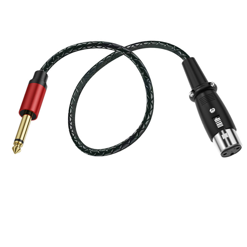 Braided 6.35mm TS mono to XLR female audio cable