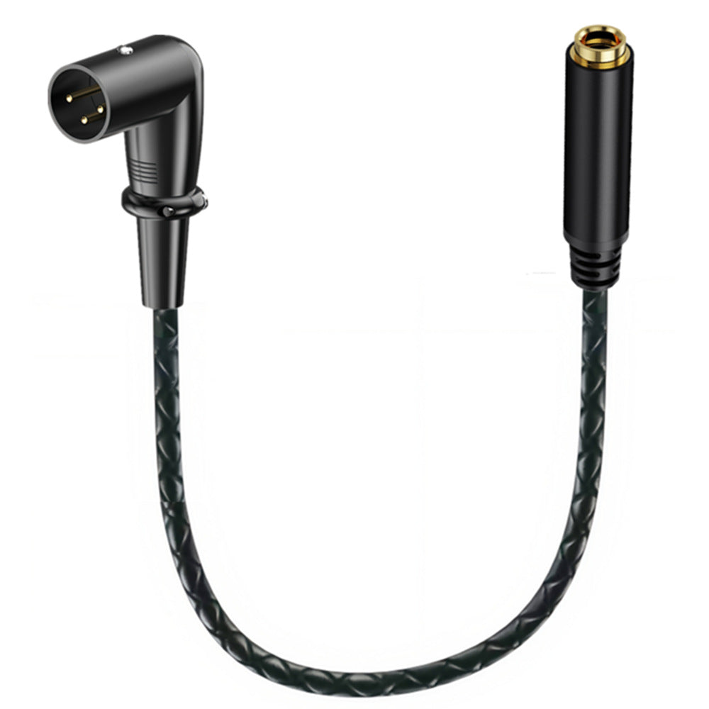 Braided right-angle XLR male to 6.35mm female professional audio cable