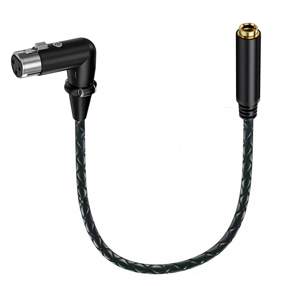 Braided 6.35mm TRS female to angled XLR female professional audio cable