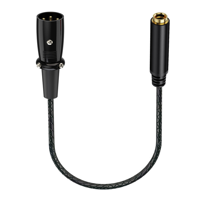 Braided XLR male to 6.35mm female audio adapter cable