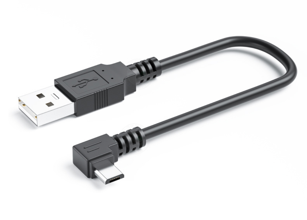 Micro USB 5-Pin to USB 2.0 Type-A Data & Charging Cable – Right Angle Connector