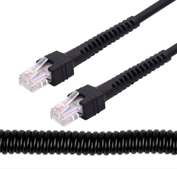 Cat6 stretch LAN cable coiled design