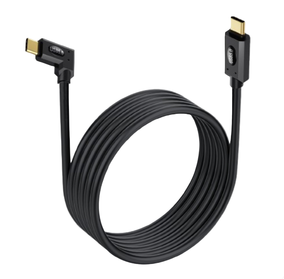 USB-C 5 Cable 80Gbps 240W Fast Charging | 16K / Dual 8K Display | Thunderbolt 5/4/3 & USB4 | Right & Left Angled
