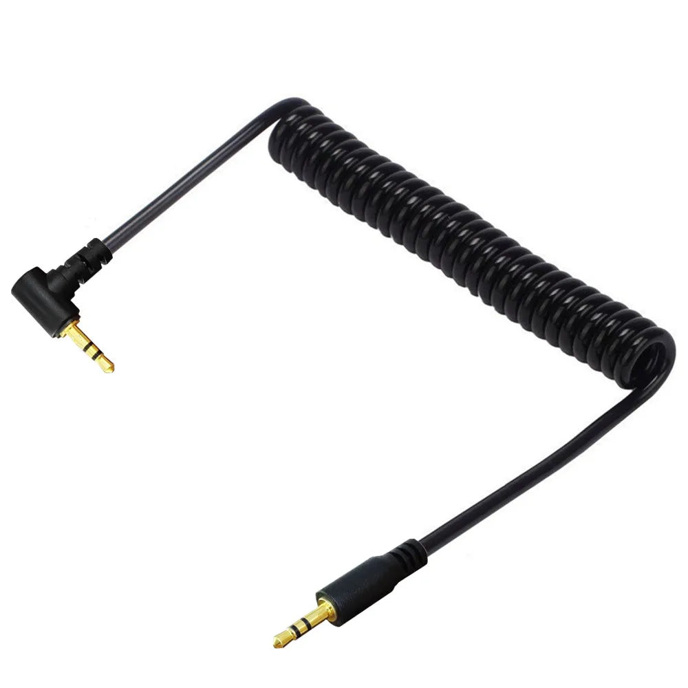 Coiled 2.5mm TRRS stereo headphone cable for portable setups