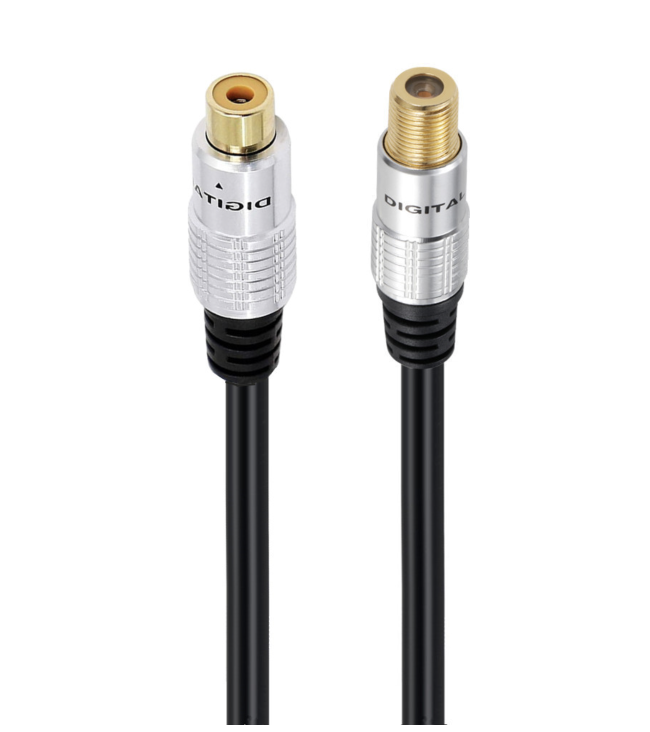 Coaxial to RCA Adapter Cable | RCA Female to F Type Coax Female Audio Cable for Subwoofer, Receiver, TV, Game Console