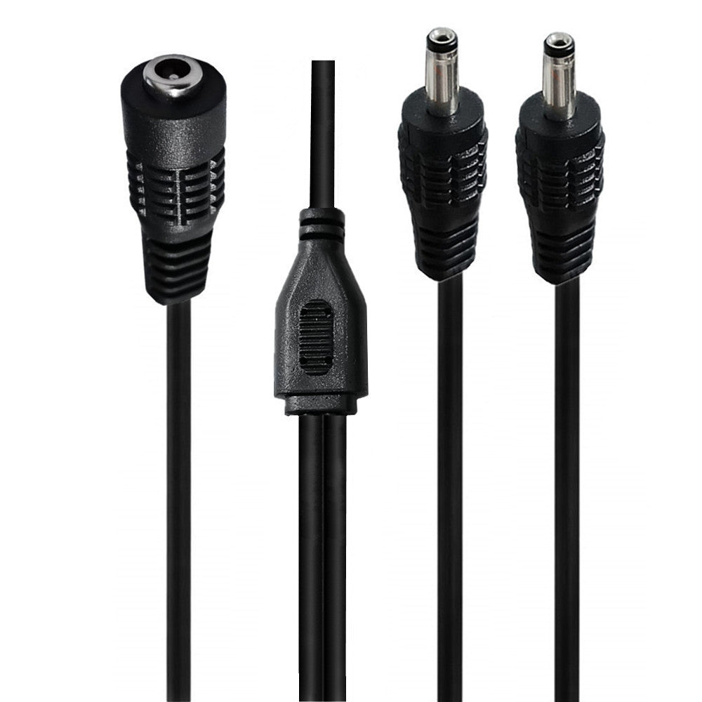 3.5mm x 1.35mm DC female to dual male power splitter cable