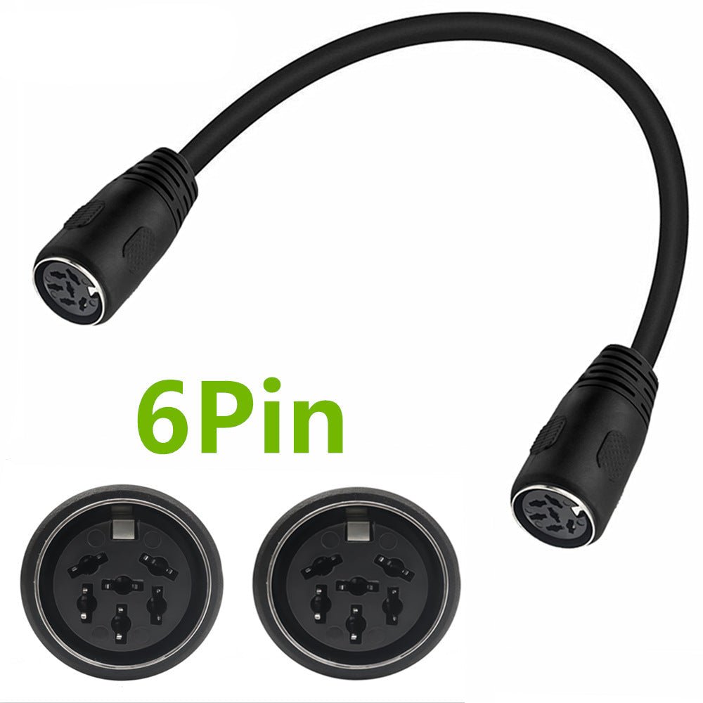 6-pin adapter cable with two connectors on a white background