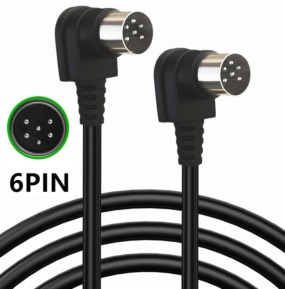 DIN 6 pin audio data cable black