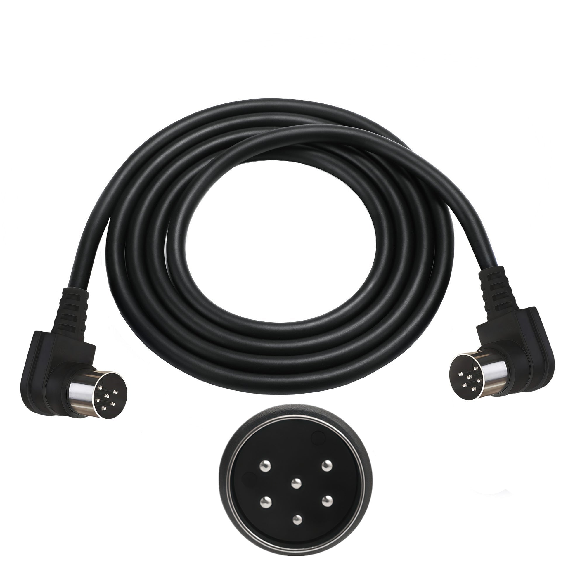 Double 90 degree Mini DIN 6PIN signal cable