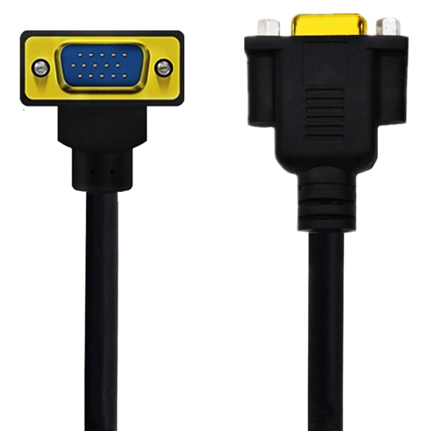 Down angle VGA monitor extension cable for displays and projectors