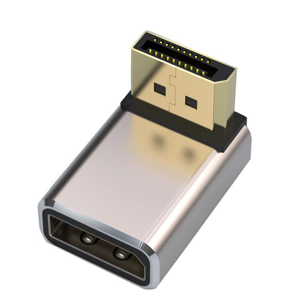 8K DisplayPort 1.4 Adapter, 90 Degree Gold Plated Adapter, DP Male to Female Vertical Connector Converter DP L Shape Extender