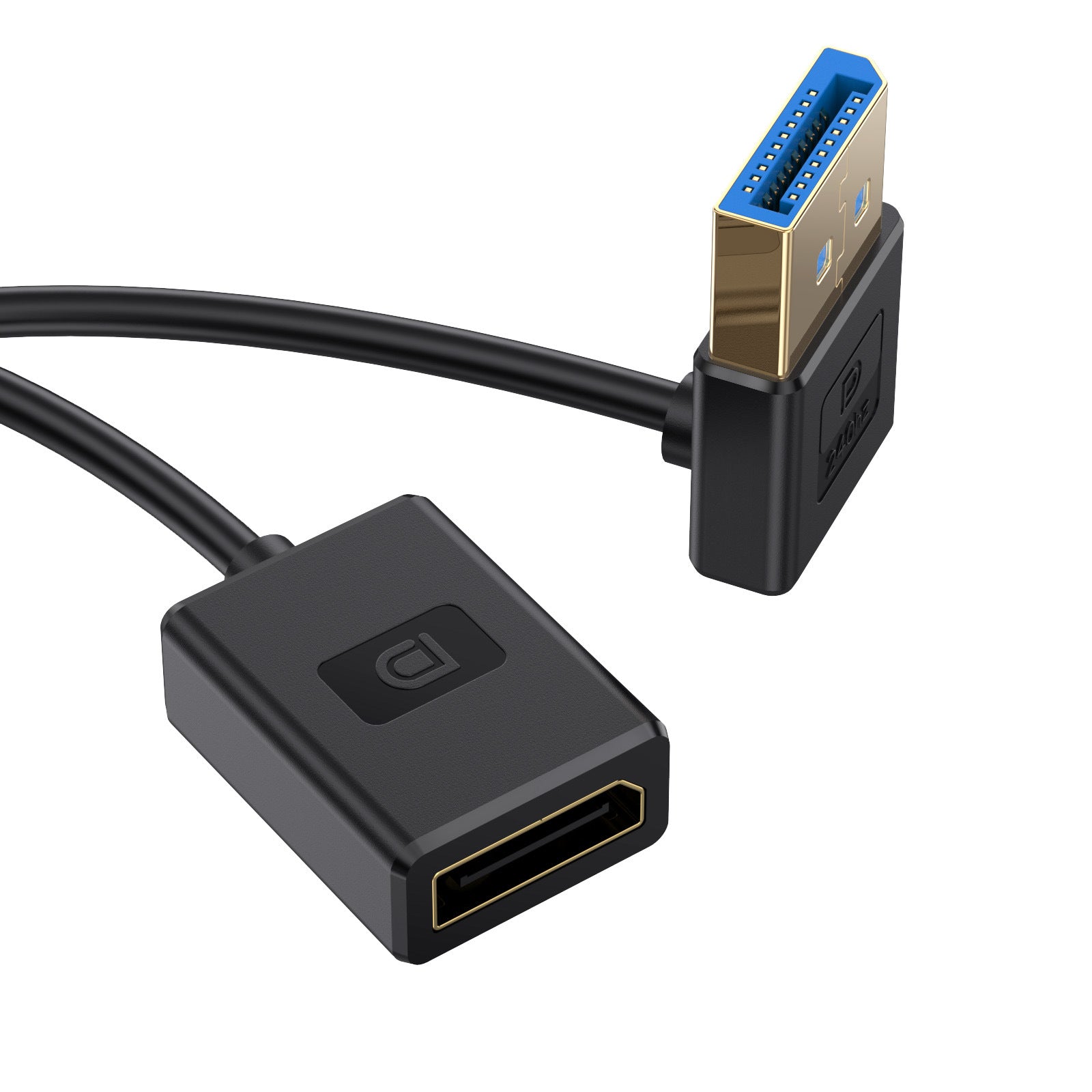 Displayport 1.4 Male to Female Silicone Extension Cable, 8K/60Hz, 4K/240Hz | Up Angle