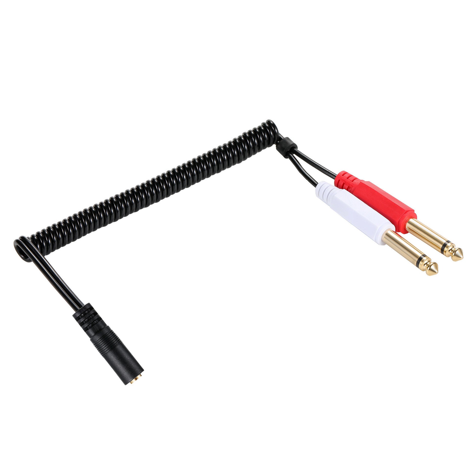 Dual 6.35mm mono connectors close up