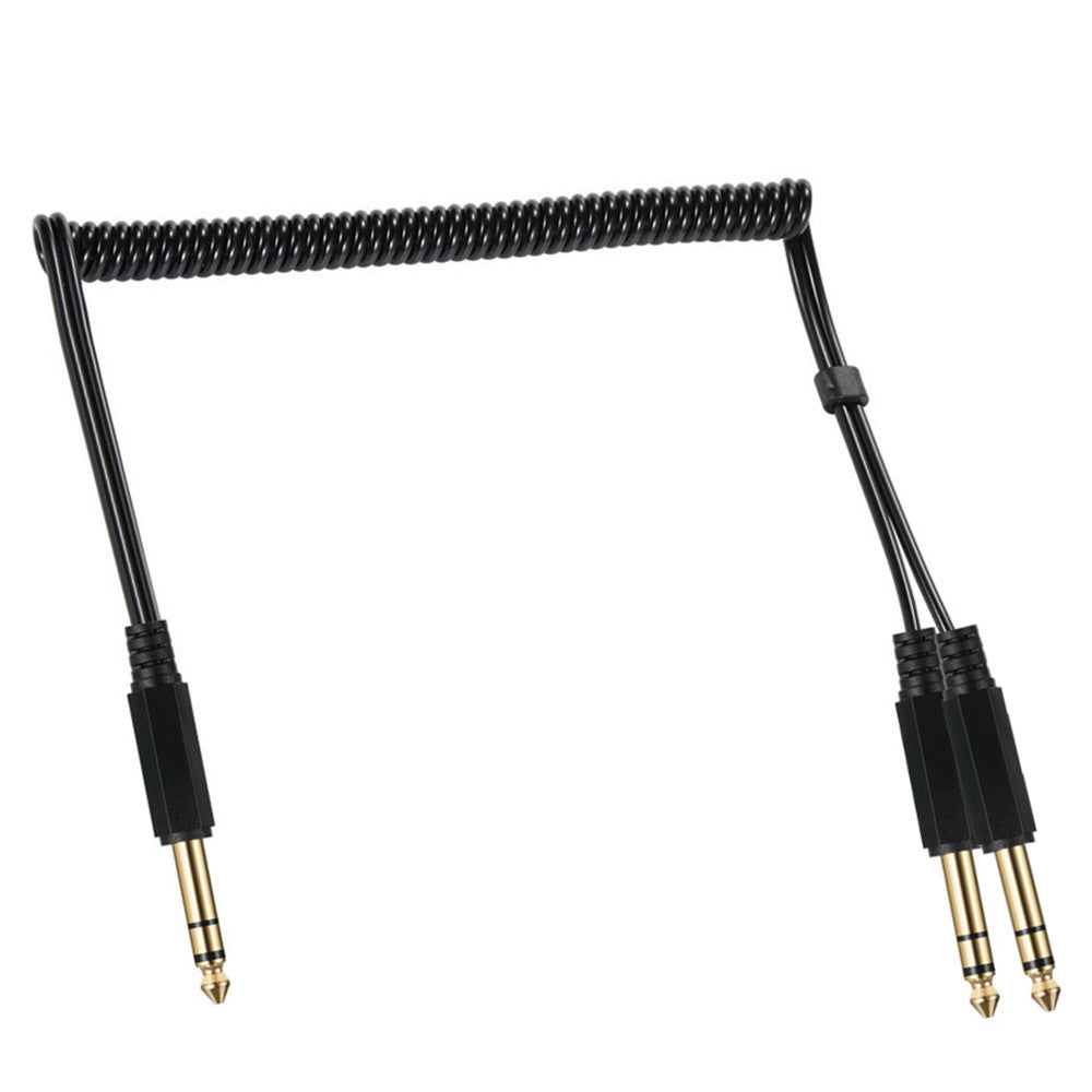 Dual 6.35mm jack connectors splitter close up