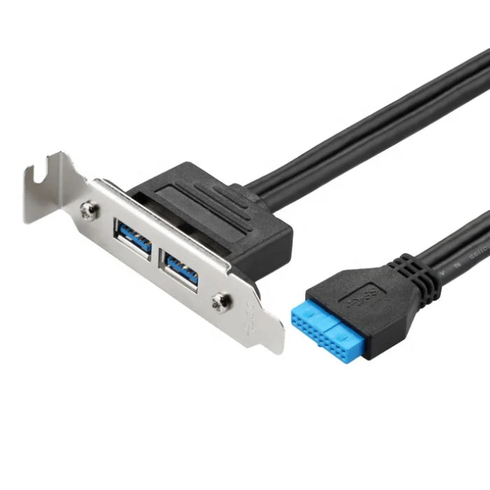 Dual USB 3.0 back panel adapter cable 20 pin header 0.35m