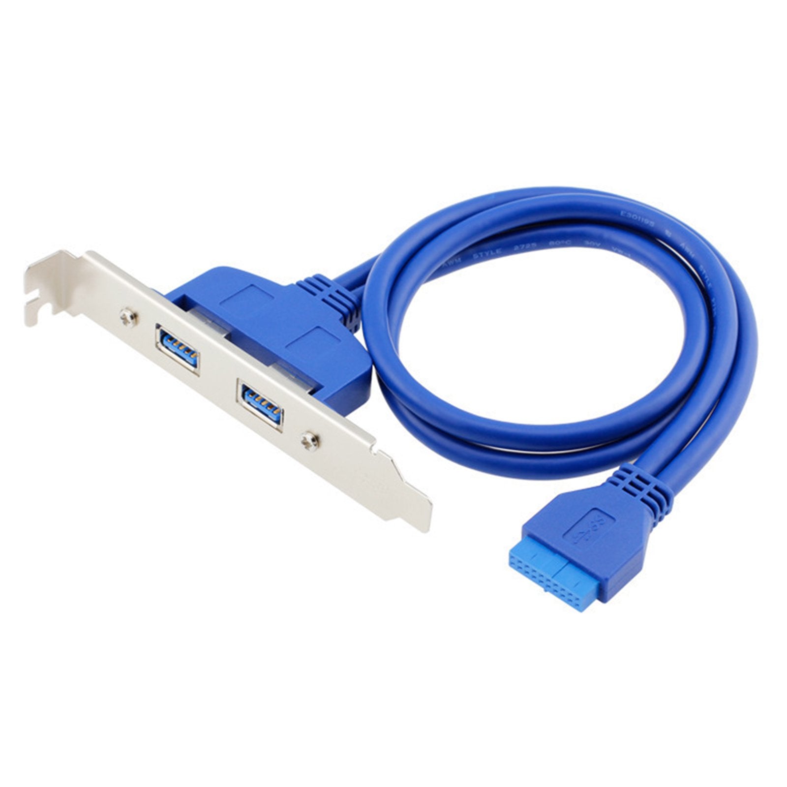 Dual USB 3.0 back panel adapter cable 20 pin header 50cm